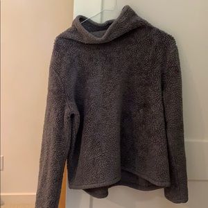 Grey turtleneck sweatshirt
